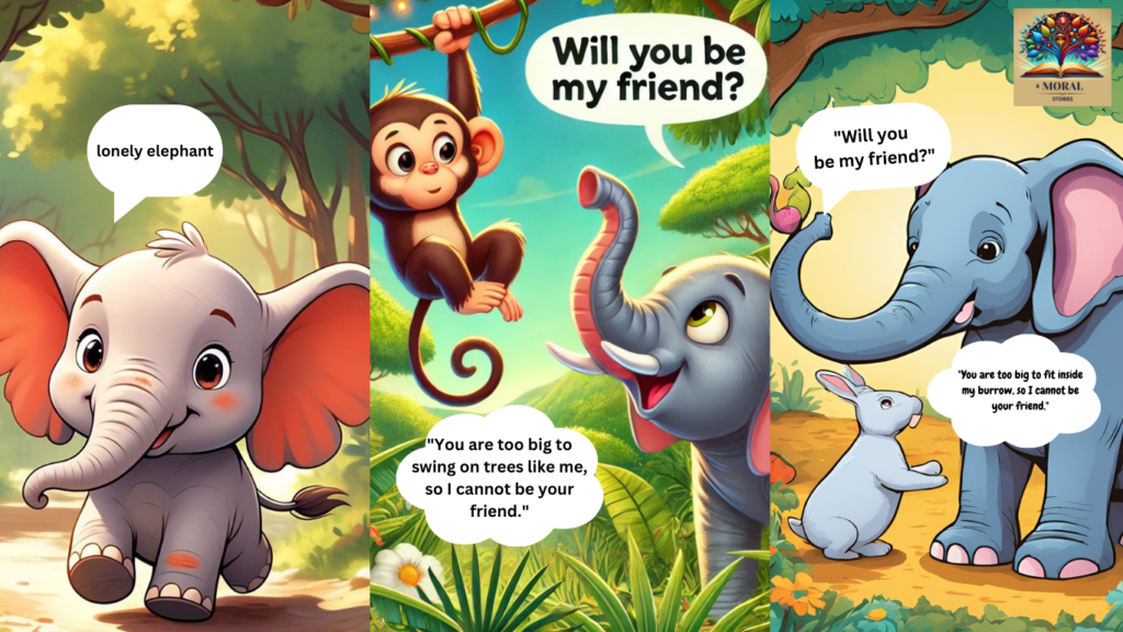 The Lonely Elephant and His New Friends - A Heartwarming Moral Story