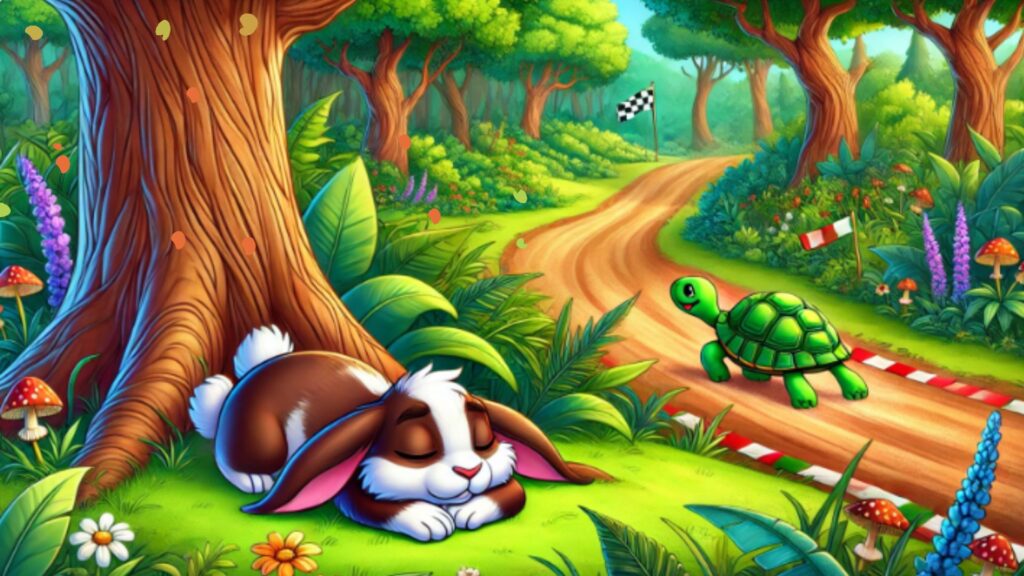 The Tortoise and the Hare Story : The Power of Patience vs. The Dangers of Arrogance - A Motivational Tale for Overcoming Challenges 6 Tortoise moves steady (THE TORTOISE AND THE HARE STORY)