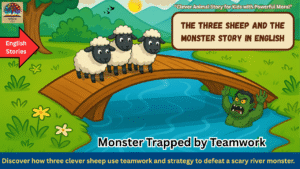 The Three Sheep and the Monster Story in English - Monster Trapped by Teamwork