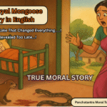 The Loyal Mongoose Story in English ... A woman shocked to see a loyal mongoose at the door while a dead snake lies near the cradle inside the house – The Loyal Mongoose story scene.”