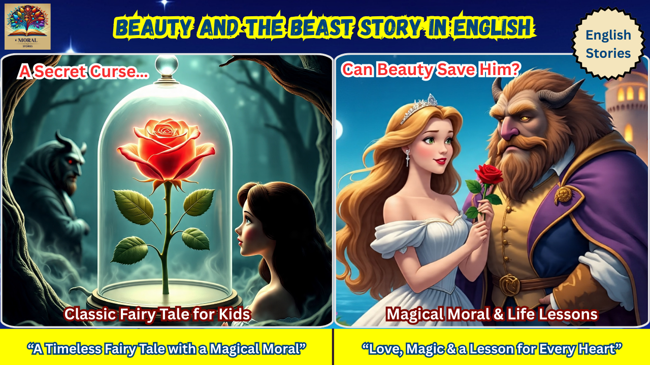 Beauty and the Beast story in English | Classic fairy tale for kids with moral and life lessons