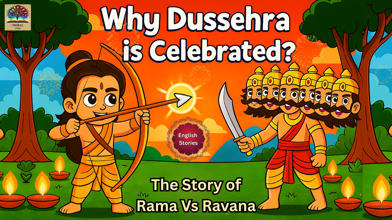 Why Dussehra is celebrated – symbolic artwork showing Ravana’s ten heads as inner demons like pride, lust, and ignorance