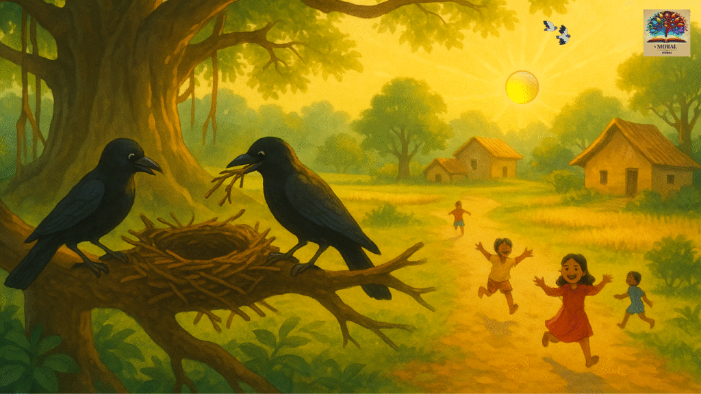 The-Crow-and-the-Snake-Story-in-English-1024x576 crow and snake story | The Clever Crow Story in English | crow and snake story with moral in English