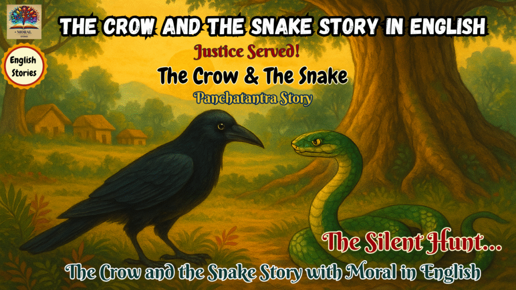 The-Crow-and-the-Snake-Story-in-English-with-Moral-1024x576 crow and snake story | The Clever Crow Story in English | crow and snake story with moral in English