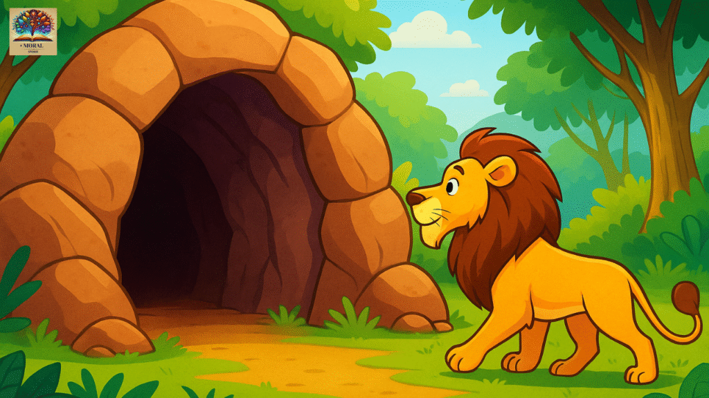 The-Talking-Cave-Story-in-English-scene-2-1024x576 The Talking Cave Story in English – A Clever Jackal Outsmarts the Hungry Lion | Panchatantra Moral Tale
