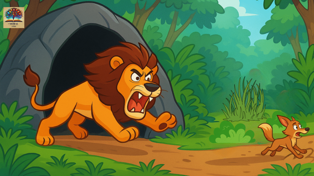 The-Talking-Cave-Story-in-English-scene-9-1024x576 The Talking Cave Story in English – A Clever Jackal Outsmarts the Hungry Lion | Panchatantra Moral Tale