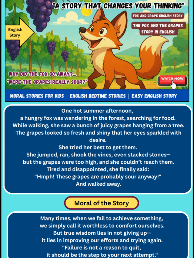 The Fox and the Grapes – A Moral Story That Changes Your Thinking