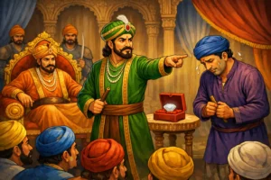 Akbar-Birbal-cartoon-story-illustration-showing-Birbal-revealing-the-thief-300x200 🦆➡️🦢The Ugly Duckling Story in English – A Touching Moral Tale for Kids