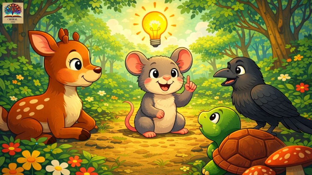 four-friends-animal-story-with-moral-mouse-intelligence-scene-1024x576 Powerful Life Lessons from Four Friends Animal Story with Moral | Best Kids Moral Story