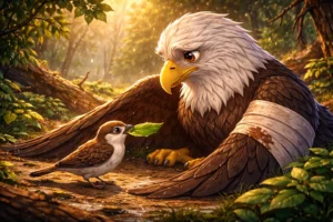 moral story of the eagle and the sparrow teaching kindness and humility