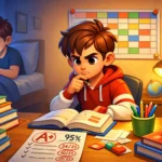 A Student Who Learned Discipline the Hard Way studying seriously after facing poor exam results