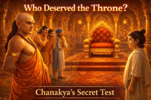 Chanakya and the empty throne test story illustration