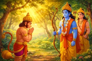 Lord Hanuman meets Lord Rama for the first time in the forest
