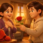 My Mother Was My First Valentine - A son giving a red rose to his mother on Valentine’s Day in an emotional moment
