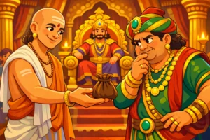 Tenali-Raman-Teaches-a-Greedy-Man-a-Gentle-Lesson-–-Best-Moral-Story-illustration-300x200 The Oath That Changed Indian History: Why Chanakya Untied His Shikha and Challenged an Empire