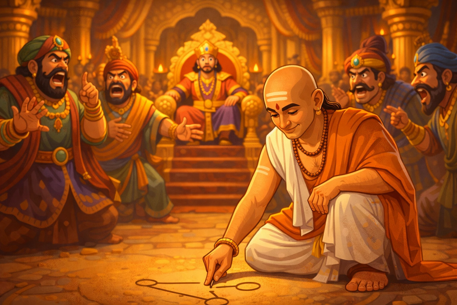 Tenali Solved the Problem in Silence Story illustration