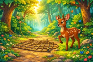 The Deer Who Waited Instead of Running listening carefully as a hidden hunter sets a trap ahead