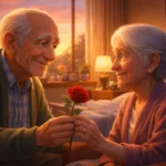 The Old Couple Who Proved Love Never Fades - Elderly husband giving a rose to his wife in a nursing home on Valentine’s Day