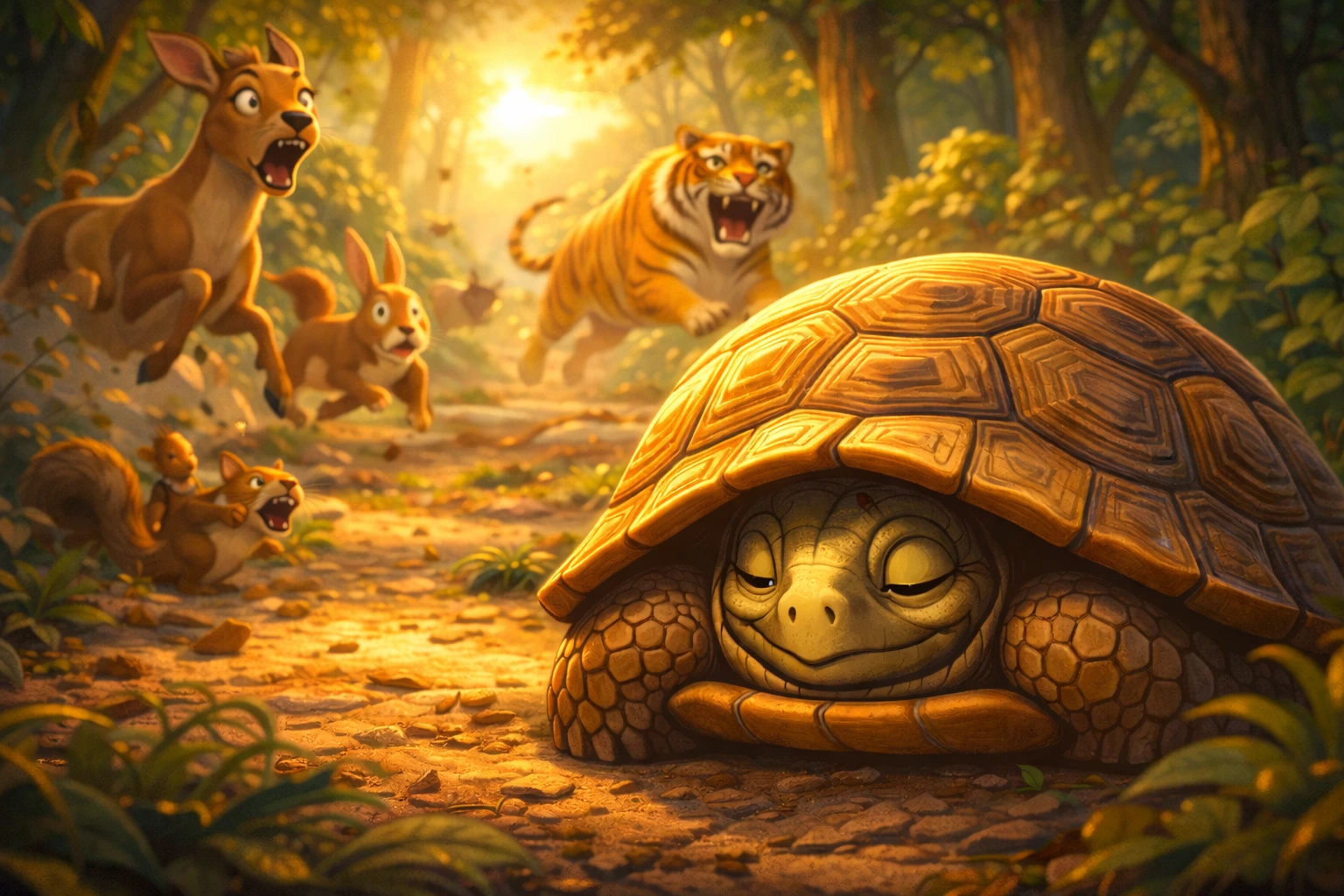 The Tortoise Who Learned to Hide at the Right Time