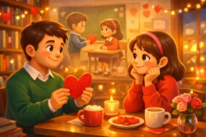 The Valentine Promise We Made as Kids Two childhood friends reuniting on Valentine’s Day with a handmade heart card