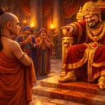 The public insult of Chanakya in Magadha as King Dhanananda mocks him in a crowded royal court