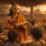 Who Was Chanakya Before Magadha - Chanakya teaching at Takshashila before Magadha, symbol of intelligence, discipline, and ancient Indian wisdom