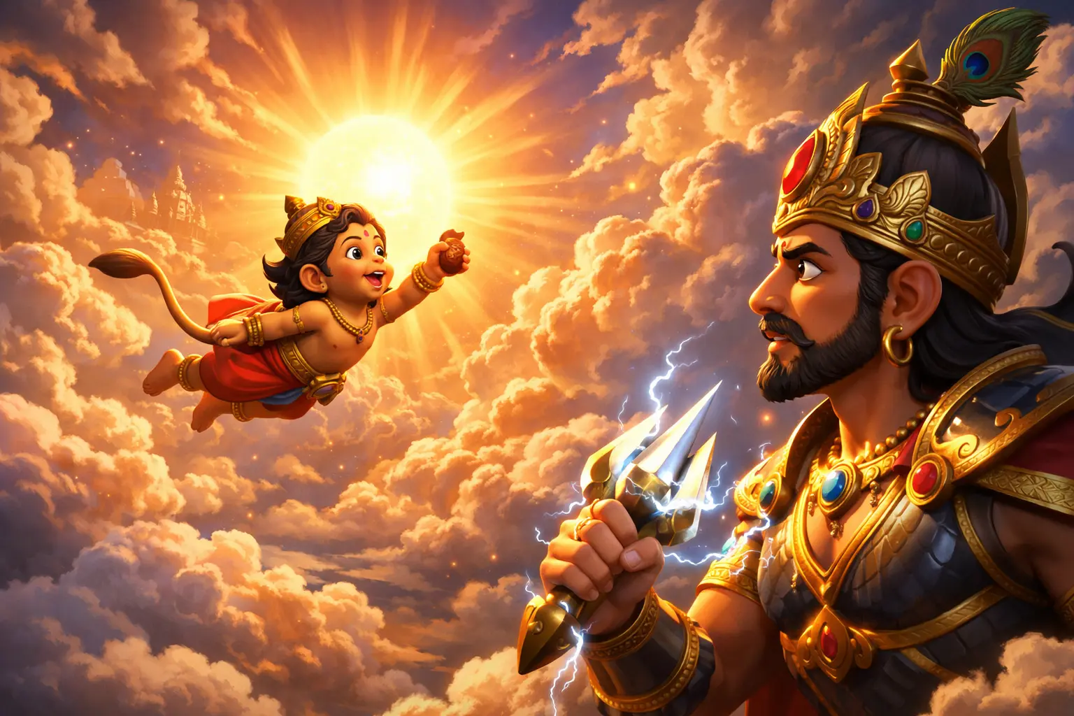 Why Hanuman Lost His Powers in Childhood Story illustration