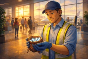airport cleaner honesty true story returning diamonds
