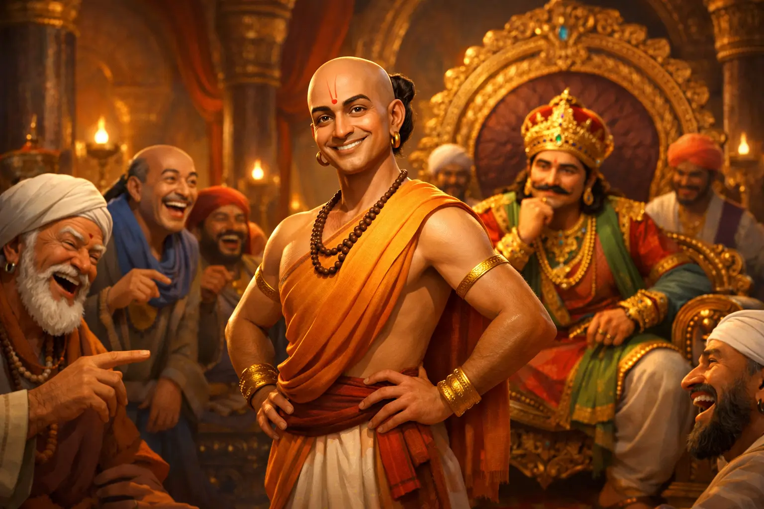 everyone thought tenali was joking story illustration in royal court