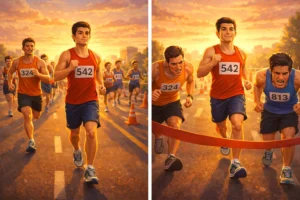 finished first despite starting last motivational story illustration