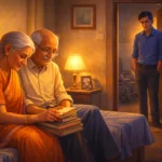 old age parents story elderly couple and regretful son in emotional scene