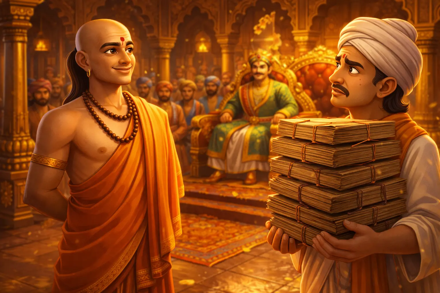 when tenali raman won without saying a word story illustration