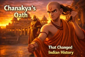The Oath That Changed Indian History as Chanakya unties his shikha and challenges King Dhanananda