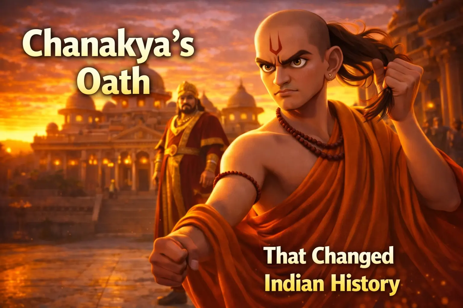 The Oath That Changed Indian History as Chanakya unties his shikha and challenges King Dhanananda