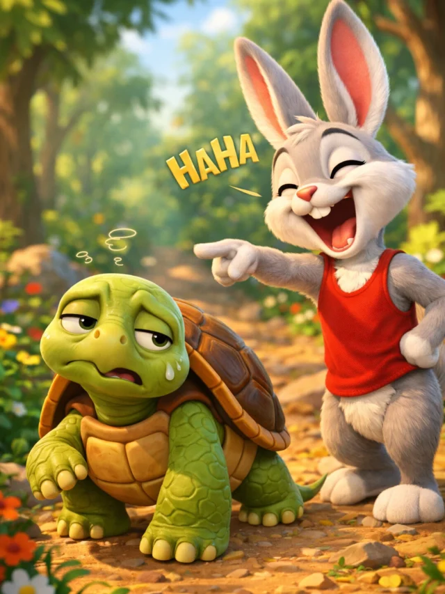 कछुआ और खरगोश की कहानी (10 Lines) | Slow and Steady Wins the Race