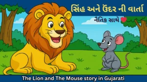 સિંહ અને ઉંદર ની વાર્તા ગુજરાતી માં નૈતિક સાથે – સિંહ અને ઉંદર cartoon image kids moral story