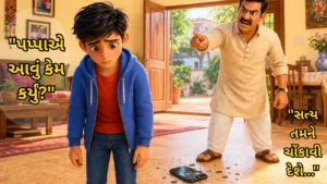 Heart Touching Father Story in Gujarati – father scolding son emotional scene at home