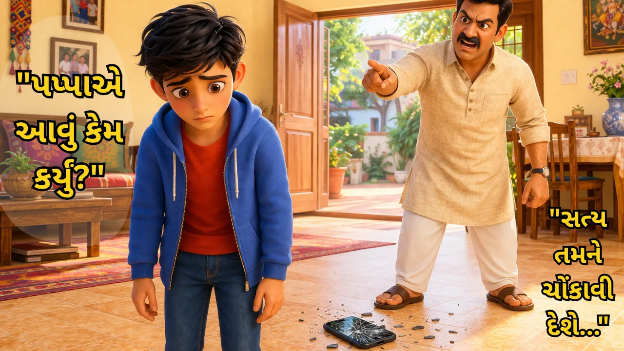 Heart Touching Father Story in Gujarati – father scolding son emotional scene at home