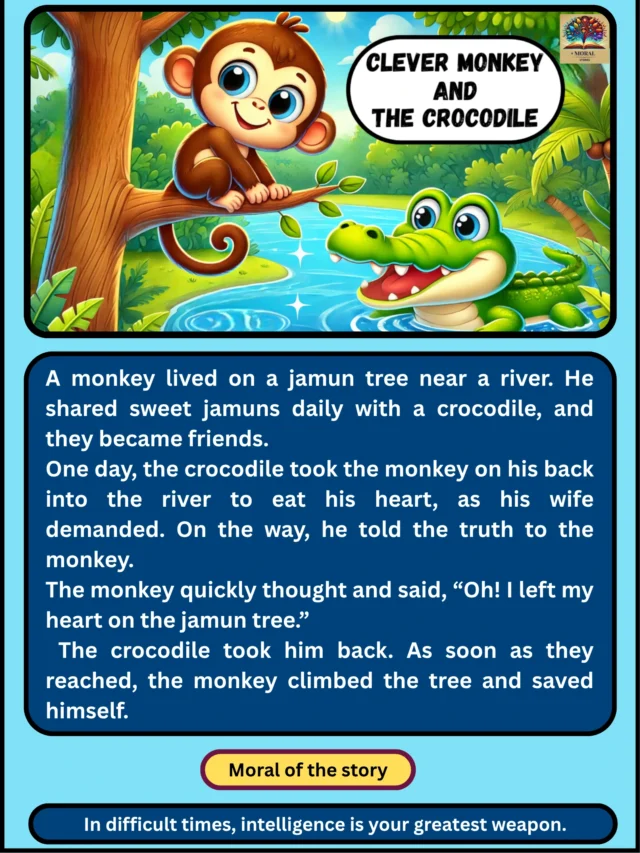 Monkey and Crocodile Story | Intelligence Saved a Life