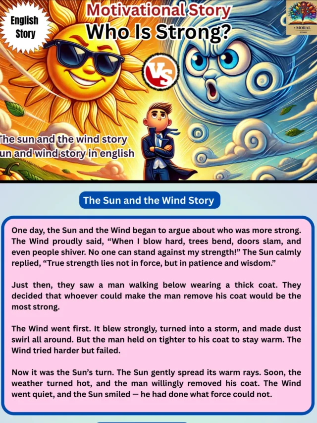 The Sun and the Wind Short Story with Moral  | Short Panchatantra Story