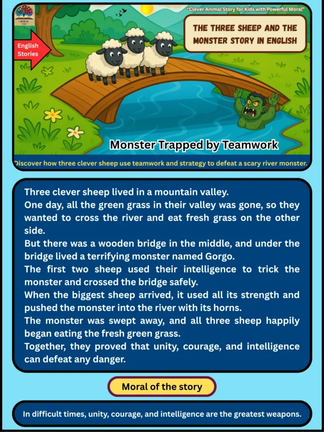 The Three Sheep and the Monster Short Story in English