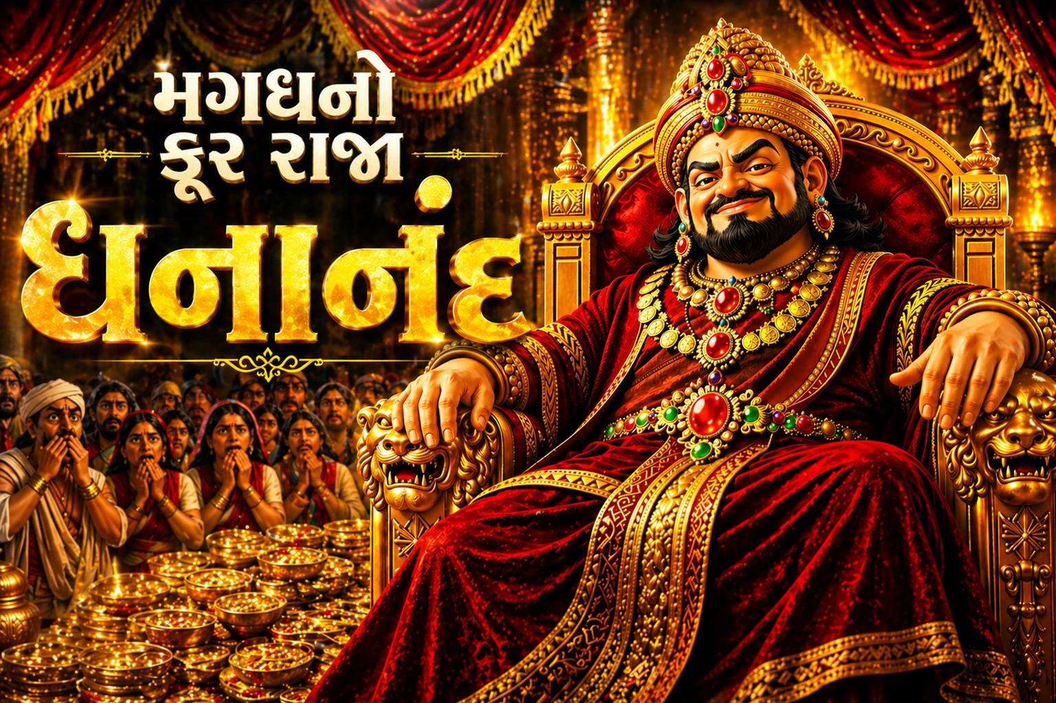 મગધનો રાજા ધનાનંદ કોણ હતો દર્શાવતું ઐતિહાસિક ચિત્ર