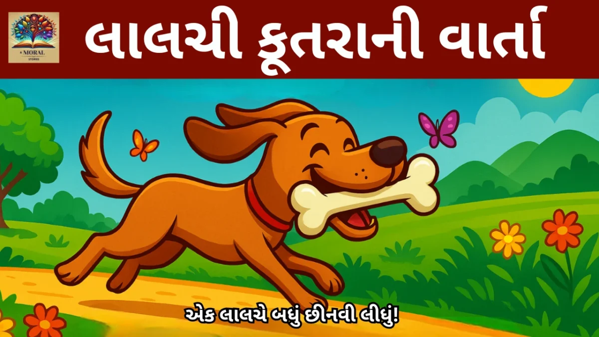 લાલચી કૂતરાની વાર્તા ગુજરાતી, લાલચી કૂતરો નૈતિક બાળવાર્તા, Greedy Dog Story in Gujarati