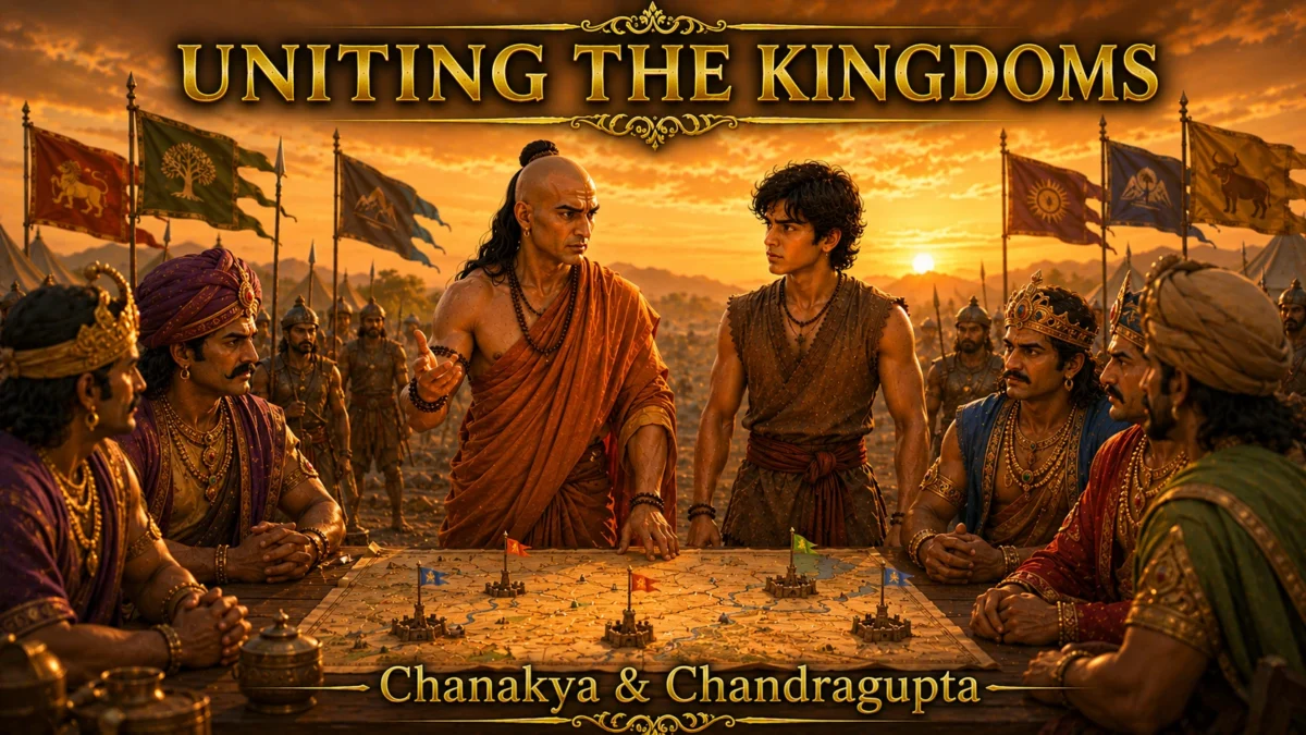 How-Chanakya-United-Small-Kingdoms-with-Chandragupta-Maurya-through-diplomacy-and-alliances-1200x675 How Chanakya United Small Kingdoms: The Alliance That Challenged Magadha (Part 16)