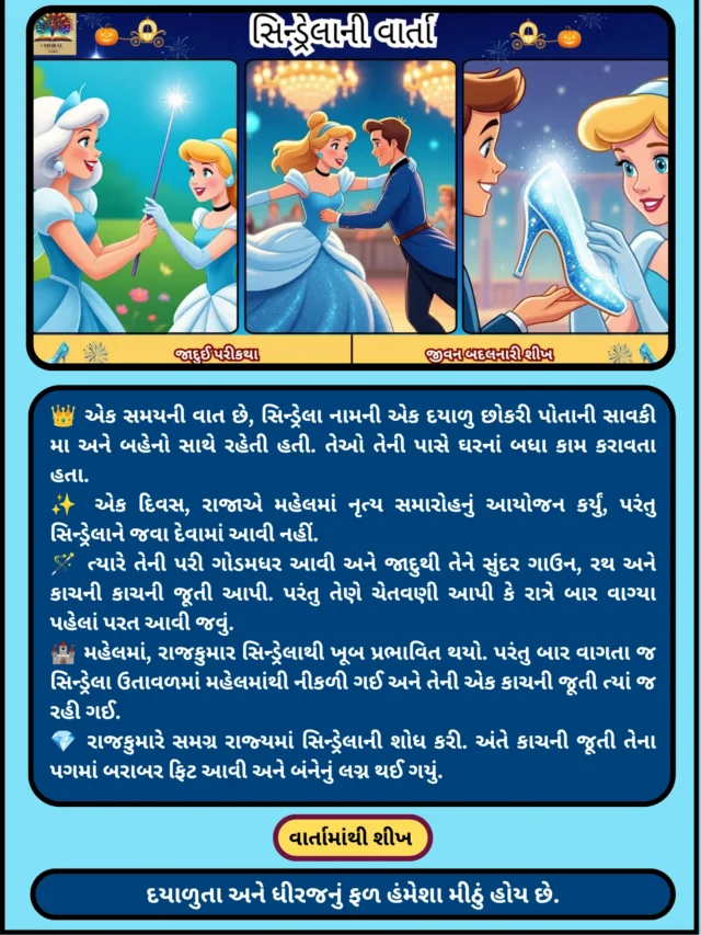 સિન્ડ્રેલાની વાર્તા | Cinderella Story in Gujarati