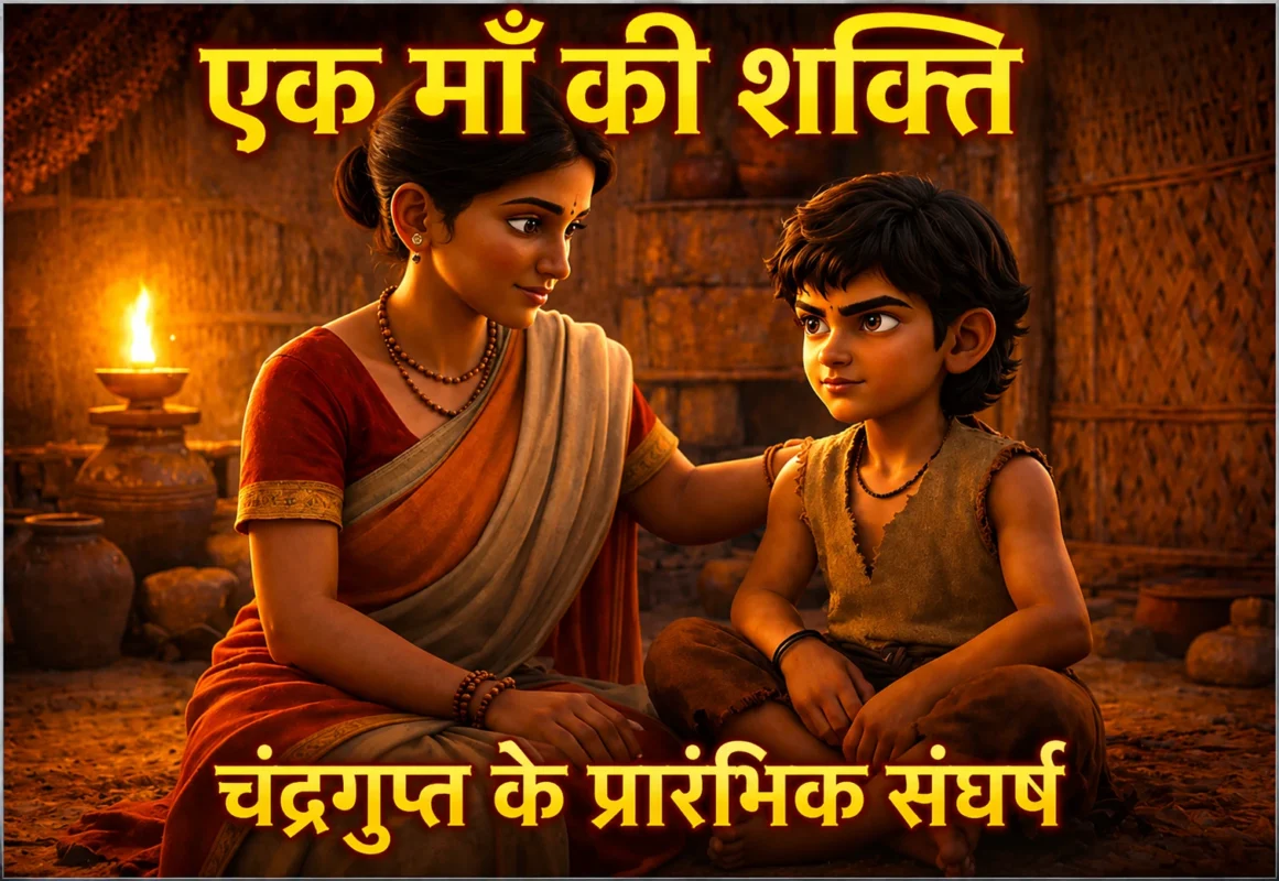 चंद्रगुप्त-मौर्य-का-प्रारंभिक-जीवन-–-माता-के-साथ-प्रेरणादायक-बचपन-का-दृश्य।-1161x800 चंद्रगुप्त मौर्य की माता और उनका प्रारंभिक संघर्ष: एक ऐसी महिला जिसने महान सम्राट का व्यक्तित्व गढ़ा (भाग 5)