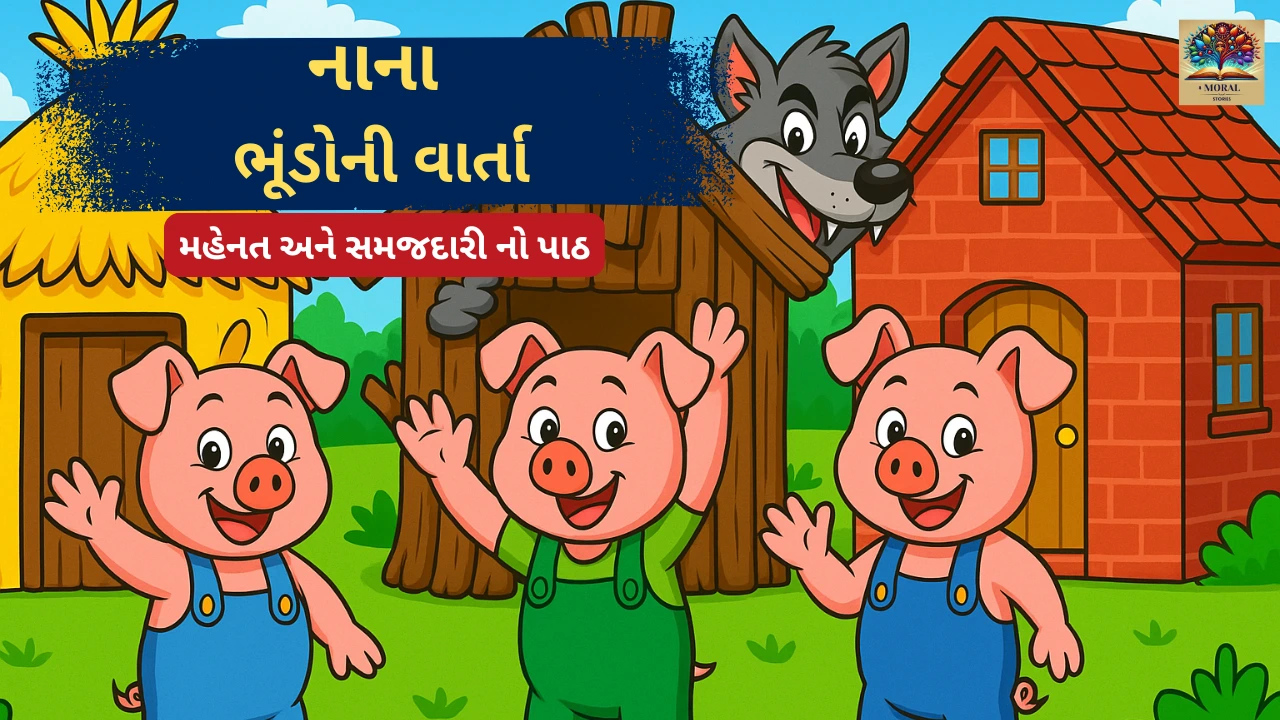 ત્રણ નાના ભૂંડોની વાર્તા (The Three Little Pigs Story in Gujarati)