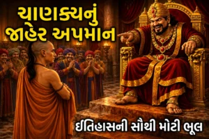 મગધના રાજદરબારમાં ધનનંદ દ્વારા ચાણક્યનું જાહેર અપમાન