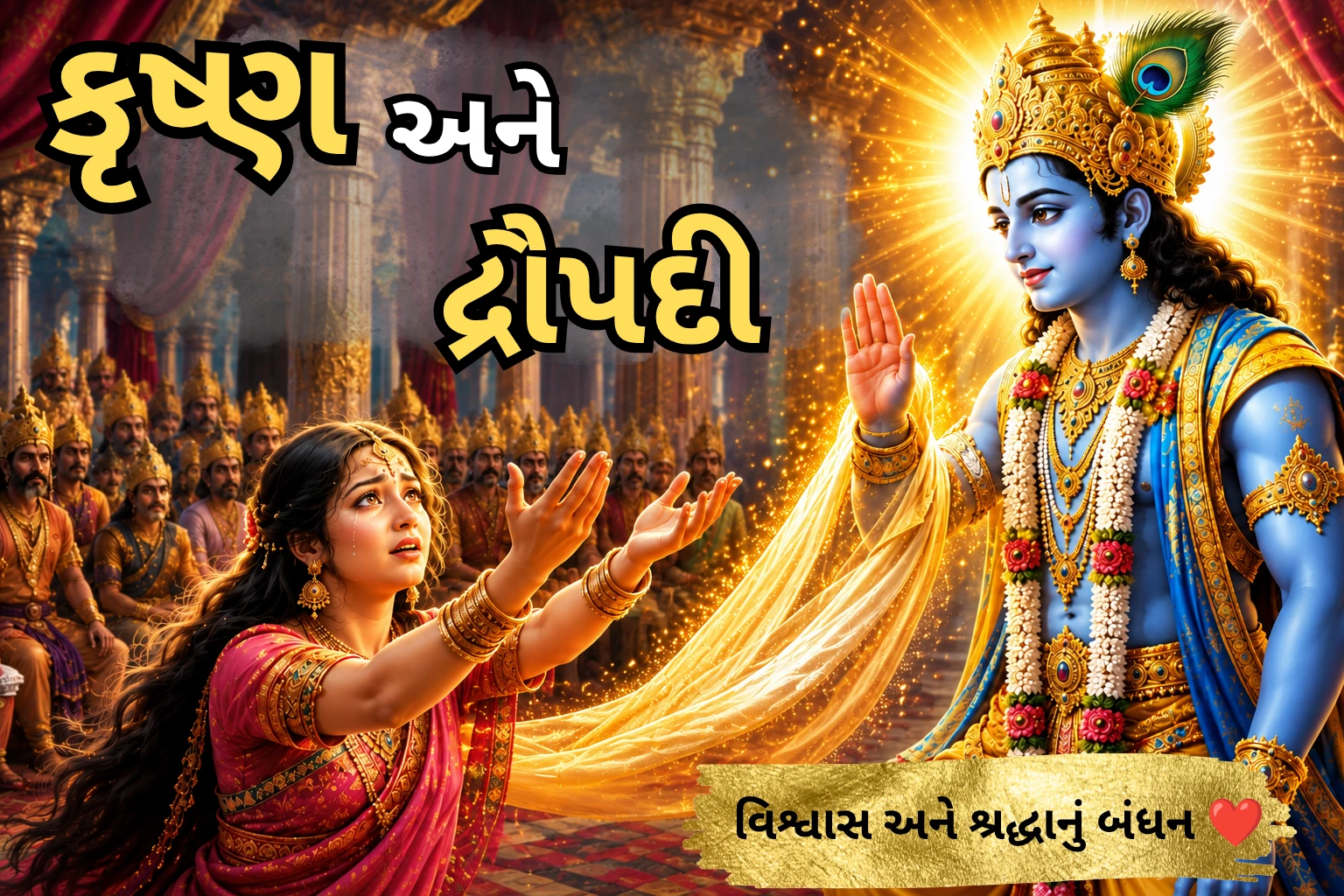 કૃષ્ણ અને દ્રૌપદીની વાર્તા – વિશ્વાસ અને શ્રદ્ધાનું અતૂટ બંધન Krishna and draupati story in gujarati
