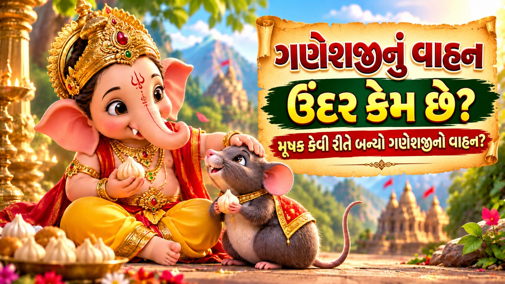 ગણેશજીનું વાહન ઉંદર કેમ છે એક રસપ્રદ પૌરાણિક કથા ગણેશજીના મૂષકની વાર્તા